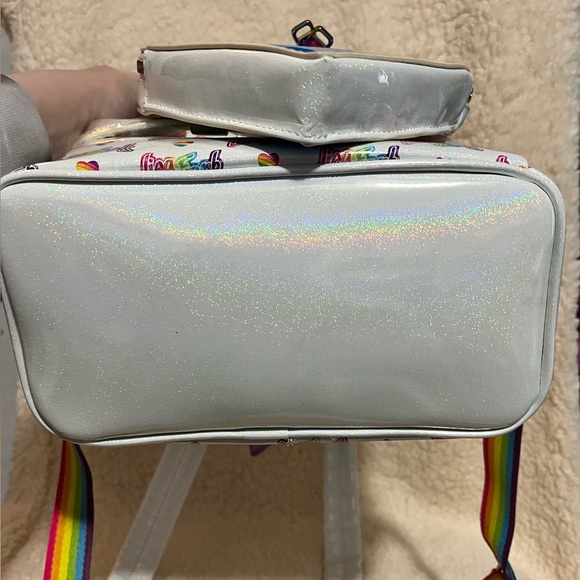 New Lisa Frank Loungefly Rainbow Heart Mini Backpack with Waist Bag - Picture 12 of 14